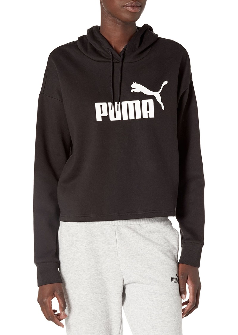 PUMA Women's Essentials Cropped Logo Fleece Hoodie Black