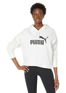 PUMA Women's Essentials Cropped Logo Fleece Hoodie White