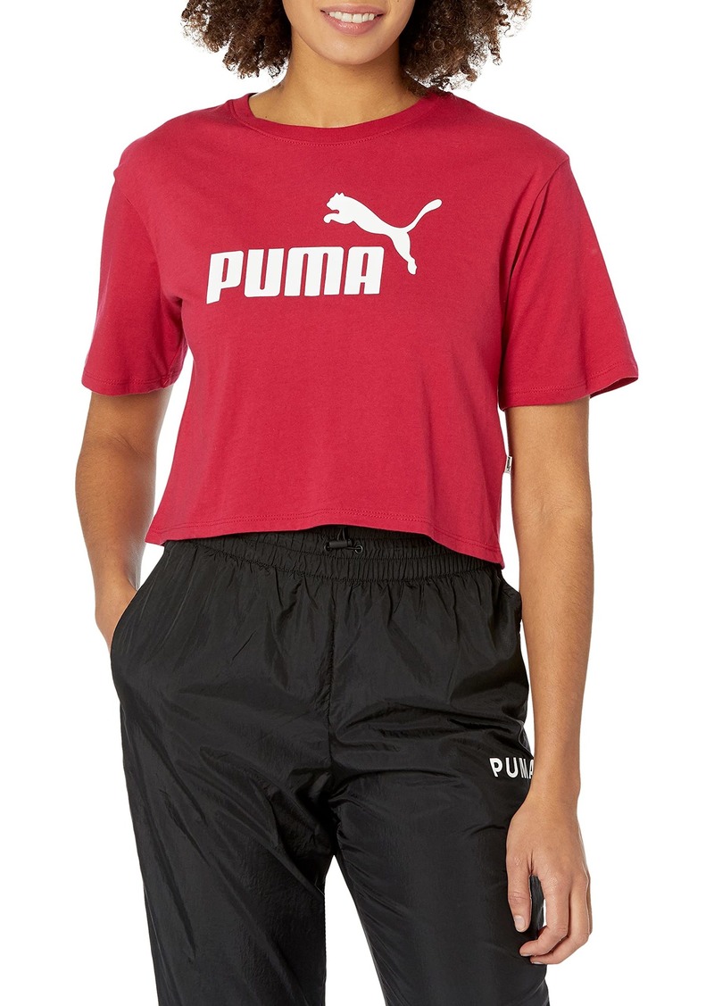 PUMA Women's Essentials+ Cropped Tee Persian Red-White