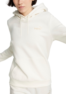 Puma Women's Essentials Embroidered Hooded Fleece Sweatshirt - Ivory