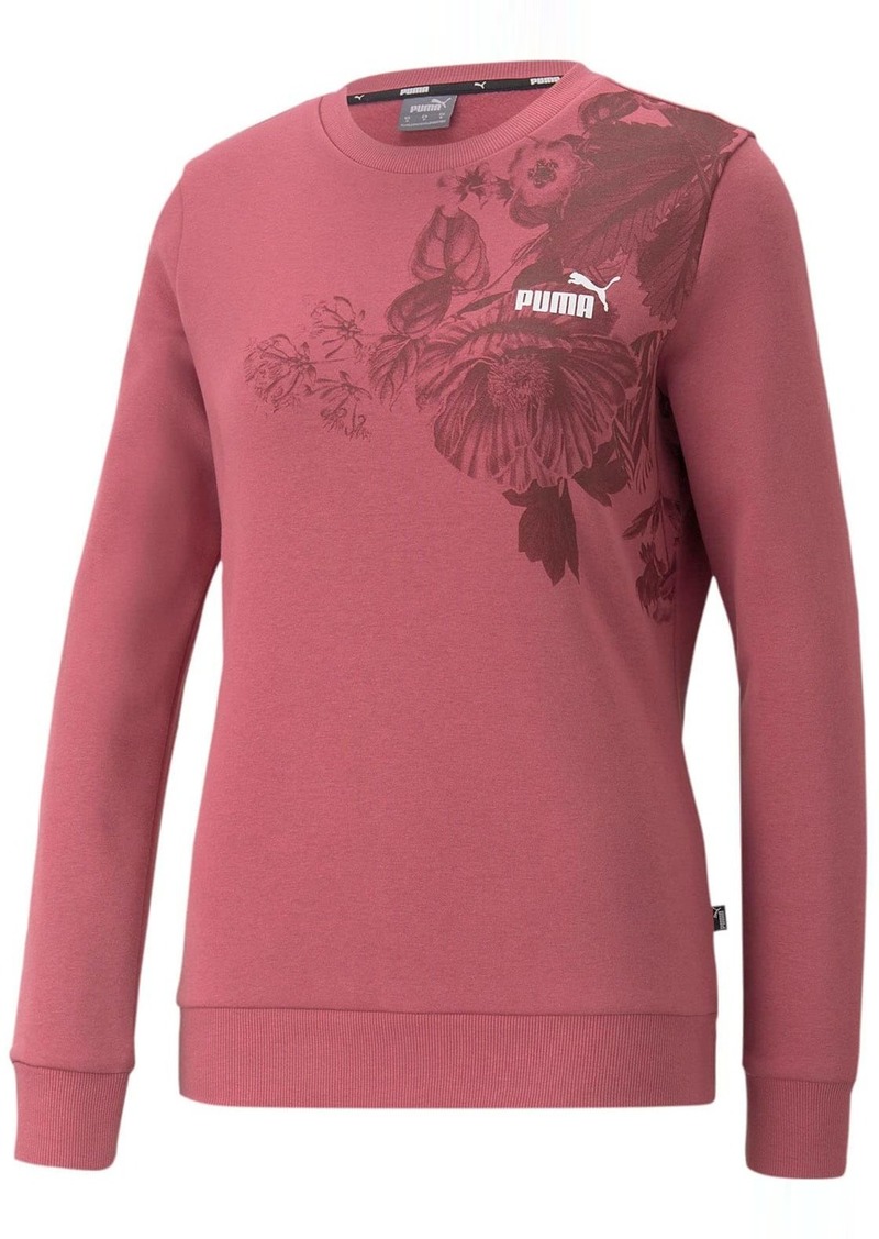 PUMA womens Essentials+ Frozen Flower Graphic Crew Sweatshirt   US