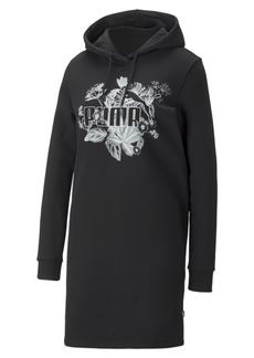 PUMA Women's Essentials+ Frozen Flower Graphic Hooded Dress Black