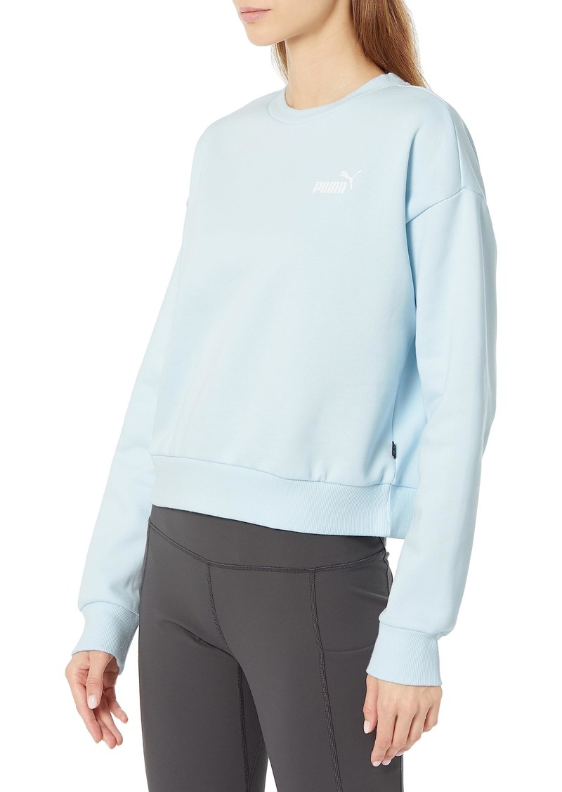 PUMA Women's Essentials Logo Fleece Crew ICY Blue