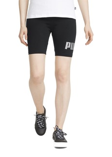 PUMA Women's Essentials+ Metallic 7" Legging Shorts Black-Silver
