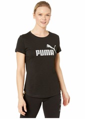 PUMA-Women's Essentials+ Metallic T-Shirt Black-Silver XS