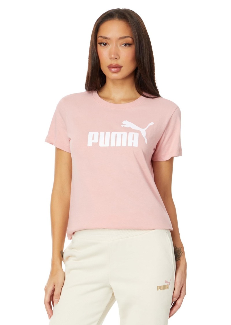 PUMA Women's Essentials Logo T-Shirt (Available in Plus Sizes) Bridal Rose White L