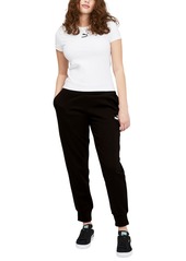 Puma Women's Fleece Sweatpants - Cotton Black-puma White