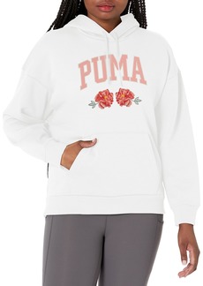 PUMA Women's Graphic Fleece Hoodie White-AH23 Floral