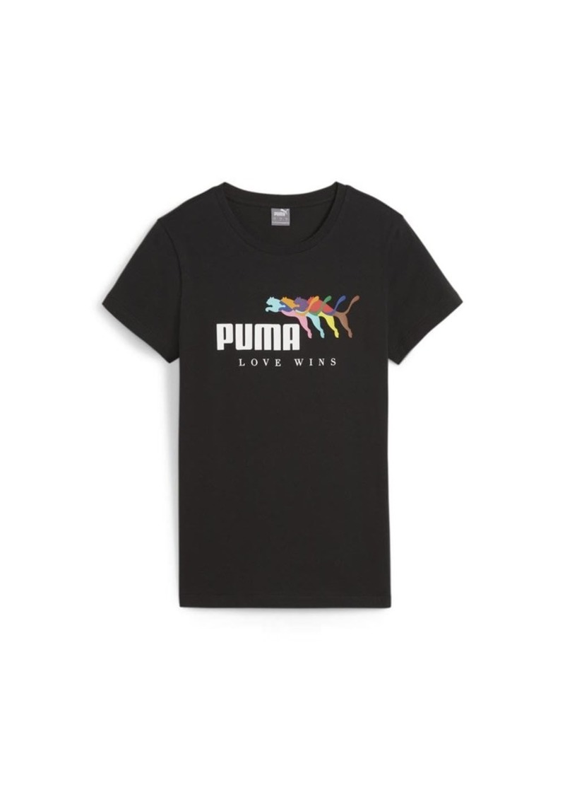 PUMA Women's Graphic Tee Black-SS24 Love