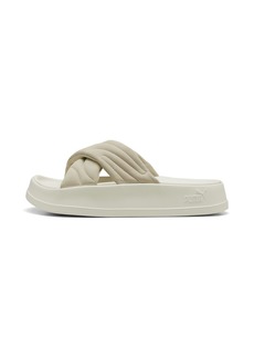 PUMA Women's Leadcat Platform Slide Sandal Desert Dust-Warm White