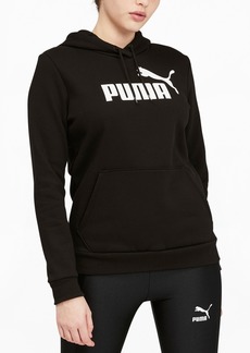 Puma Women's Essentials Logo Fleece Sweatshirt Hoodie - Cotton Black