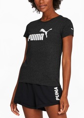 Puma Women's Essentials Graphic Short Sleeve T-Shirt - Dark Grey Heather / White