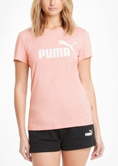 Puma Women's Essentials Graphic Short Sleeve T-Shirt - Dark Grey Heather / White