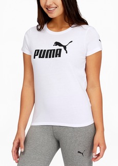 Puma Women's Essentials Graphic Short Sleeve T-Shirt - White/Black