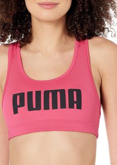 PUMA Women's Mid Impact 4keeps Bra Garnet Rose-Black