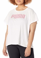 PUMA Women's Active T-Shirt White-Foxglove M