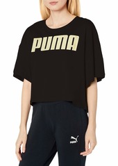 PUMA Women's Rebel T-Shirt Black-Gold S