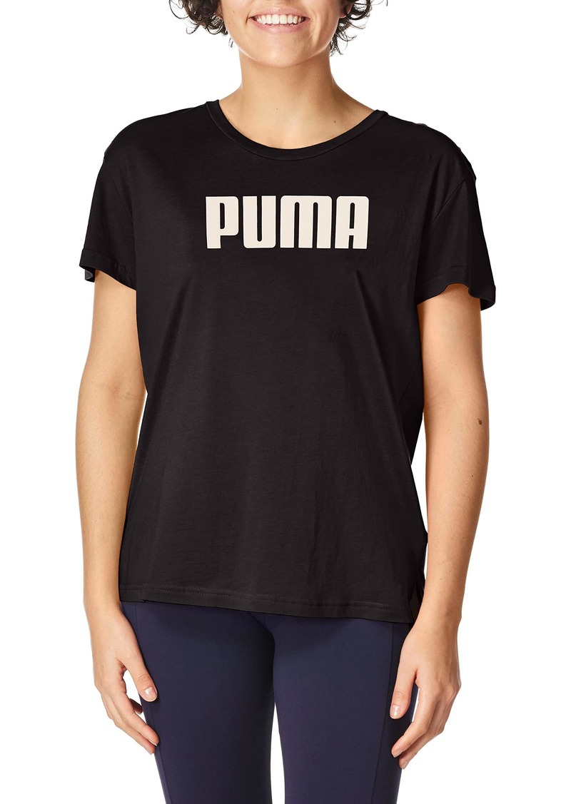 PUMA Women's RTG Logo Tee Black-Cloud Pink