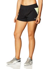 PUMA Women's Run Favorite Woven 3" Shorts Black-Fizzy Yellow XS