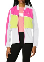 PUMA Women's Run Ultra Jacket White-Luminous Pink-Fizzy Yellow XS
