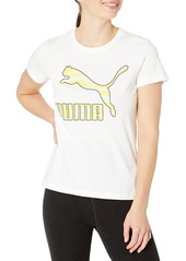 PUMA Women's Summer Streetwear Graphic Tee White-Tiedye-Cat