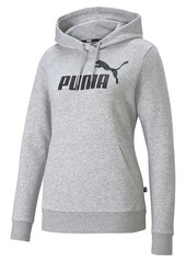 PUMA Womens Plus Size Essentials Logo Fleece Athletic-hoodies Light Gray Heather