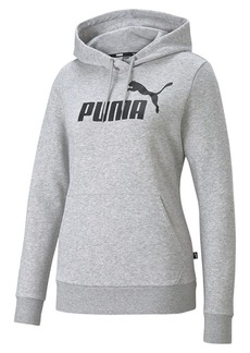 PUMA Womens Plus Size Essentials Logo Fleece Athletic-hoodies Light Gray Heather