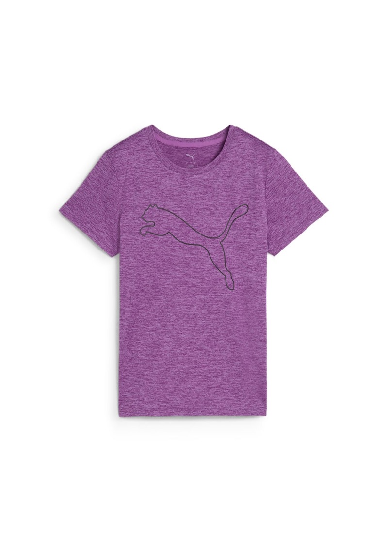 PUMA Women's Train All Day Essential Logo T-Shirt Wild Berry Heather SS25