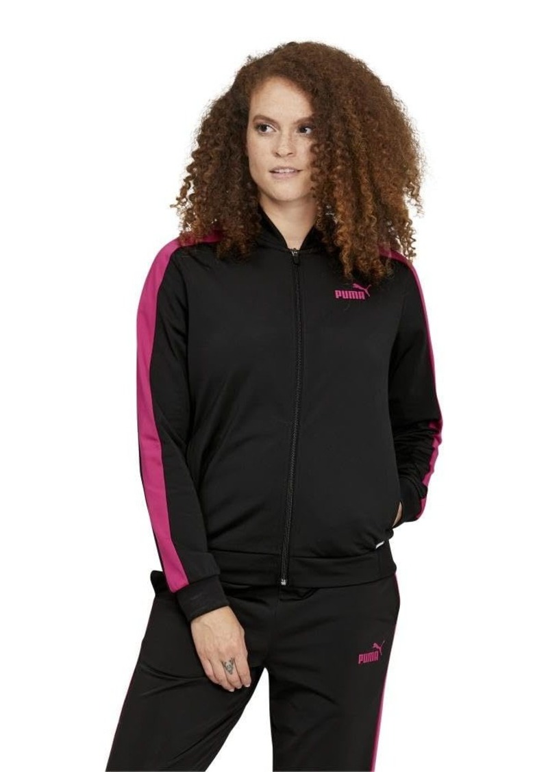 PUMA Women's Tricot Zip Front Jacket Black-Orchid Shadow