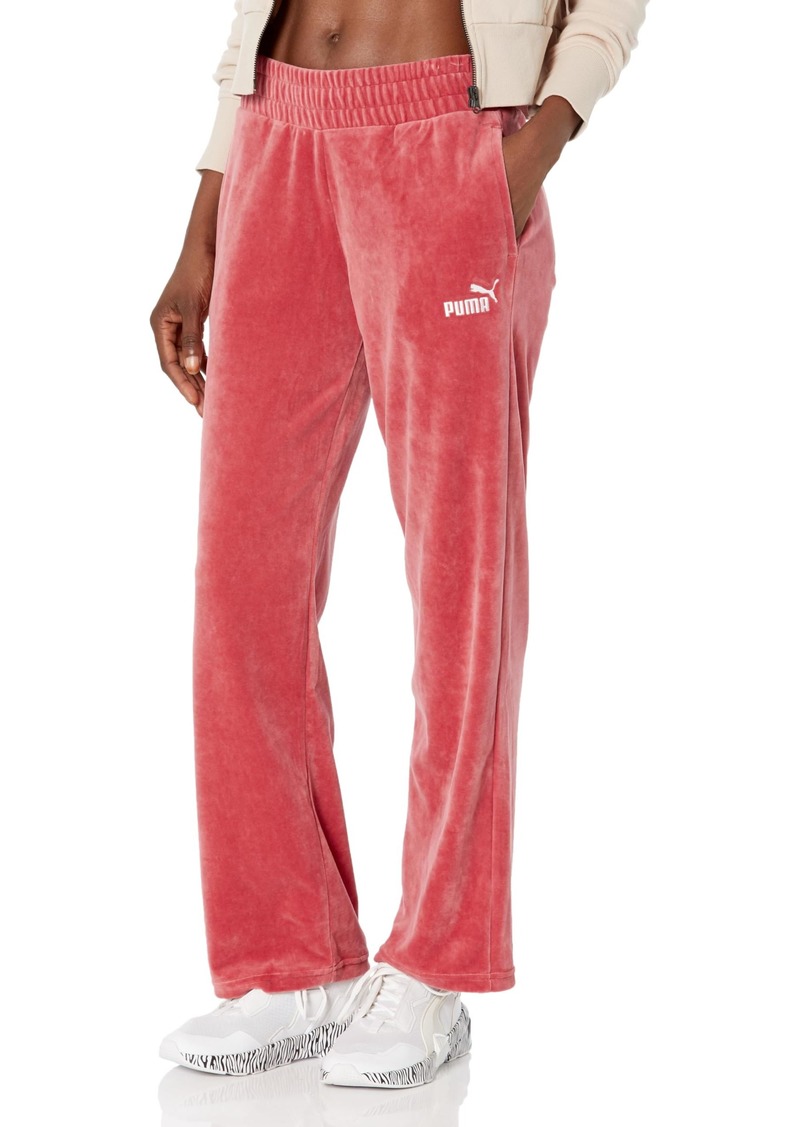 PUMA Women's Velour Straight Leg Pants