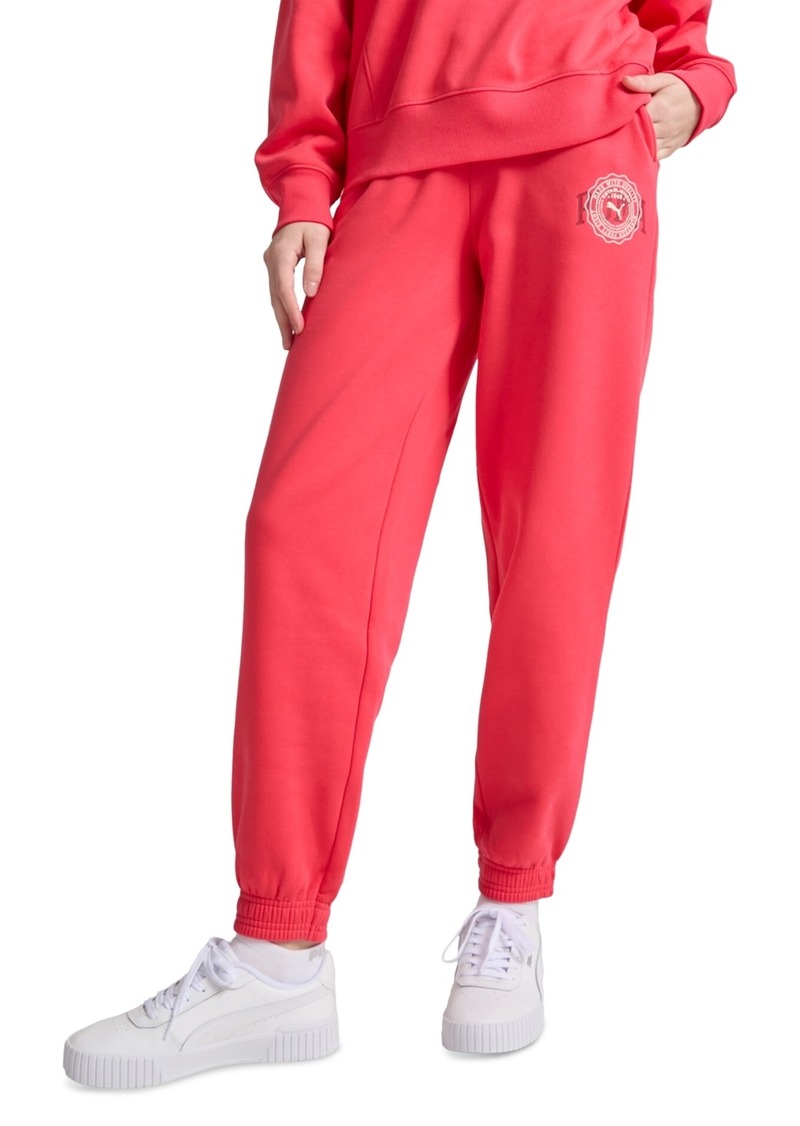 Puma Women's Vintage Sport Fleece Pants - Tart Cherry