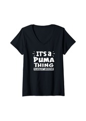 Womens It's A Puma Thing You Wouldn't Understand Aninal Lovers V-Neck T-Shirt