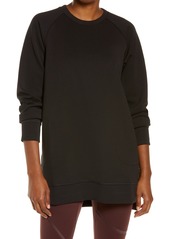 PUMA Exhale Oversize Stretch Cotton Sweatshirt in Puma Black at Nordstrom