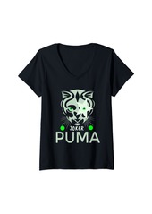 Womens Puma Joker Head Green Eyes Green style V-Neck T-Shirt