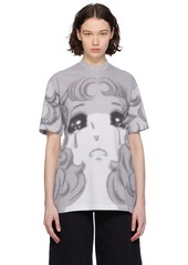 Pushbutton Black & White Pixel Crying Girl T-Shirt