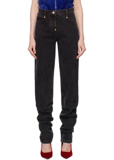 Pushbutton Black Tuck Detail Pegged Jeans