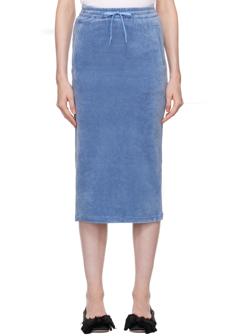 Pushbutton Blue H-Line Midi Skirt