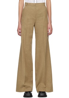 Pushbutton Brown Wide-Legs Trousers