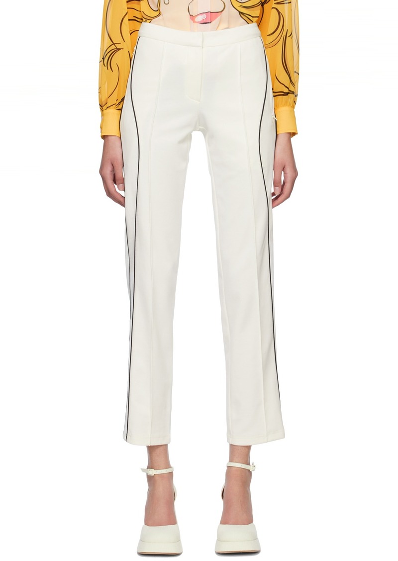 Pushbutton Off-White Piped Trousers