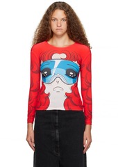 Pushbutton SSENSE Exclusive Red Goggles Girl Long Sleeve T-Shirt