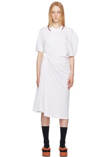 Pushbutton White Polo Cut-Out Dress