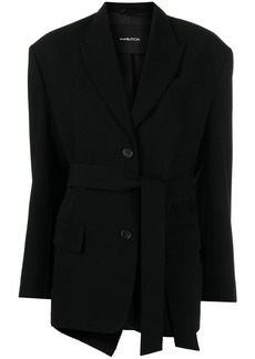 pushBUTTON tie-waist tailored blazer jacket