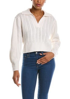 Qi Cashmere Cable Stitch Collared Wool & Cashmere-Blend Sweater