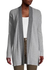 Qi Cashmere Ribbed Cashmere Cardigan