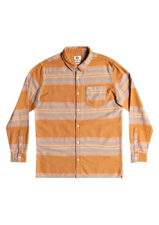 Quiksilver Mens Flannel Striped Button-Down Shirt