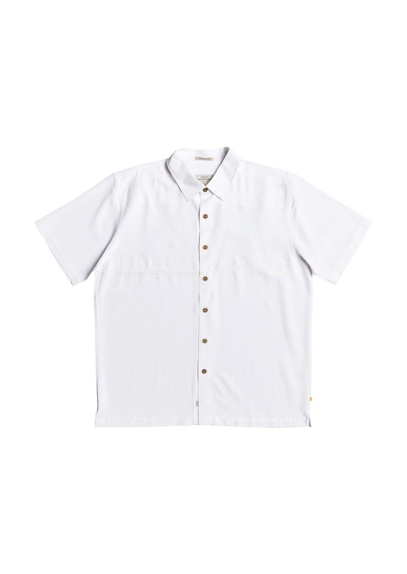 Quiksilver Men's Tahiti Palms Short Sleeve Shirt - White