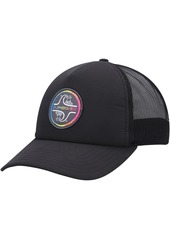 Quiksilver Quicksilver Men's Black Groundswell Trucker Snapback Hat - Kvj0-black