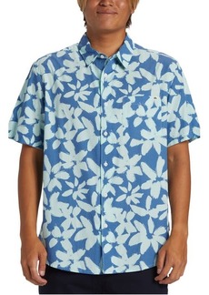 Quiksilver Apero Regular Fit Floral Short Sleeve Organic Cotton Button-Up Shirt
