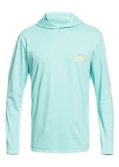 Quiksilver Dredge Long Sleeve UPF Rashguard Hooded T-Shirt in Angel Blue Heather at Nordstrom