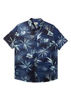Quiksilver Fade Out Regular Fit Frond Print Short Sleeve Organic Cotton Button-Up Shirt